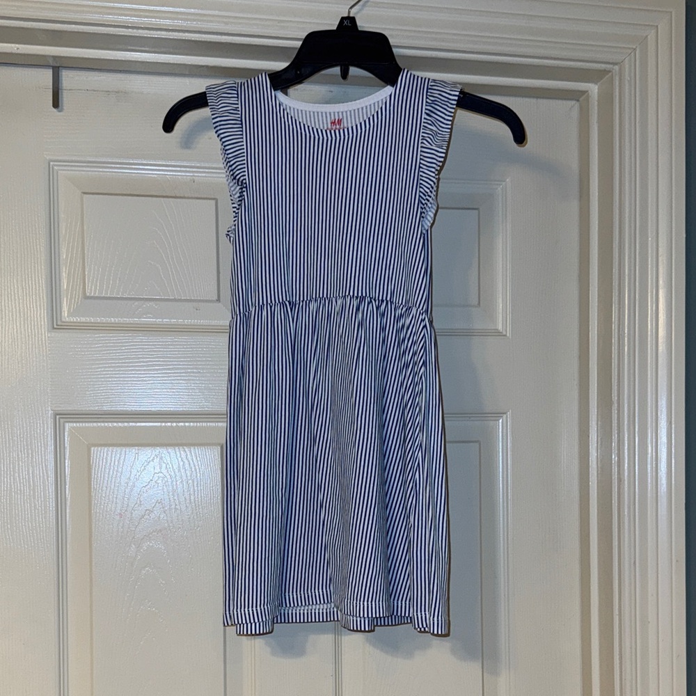 H&M Navy and White Striped Kids Dress